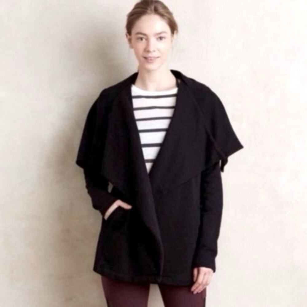 Anthropologie Saturday Sunday Black Open Front Jacket Size Small